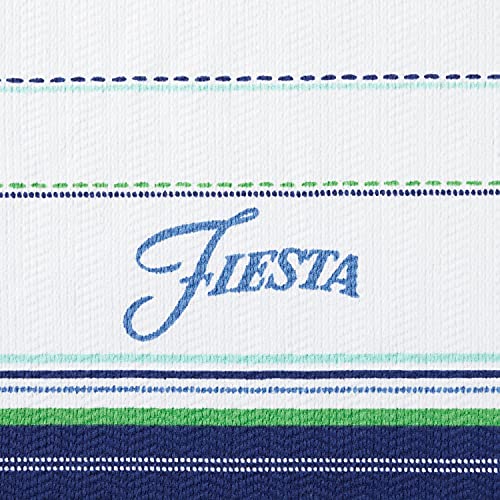 Fiesta Printed Logo Cotton Kitchen Towel Set, 16"X28", Cool #TOP2