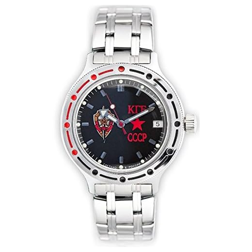 Vostok Amphibian Montre de plongée militaire russe KGB USSR CCCP 2416/420457 pour Hommes - Résistant à l'eau 200 m, Anti-choc, Aiguilles lumineuses