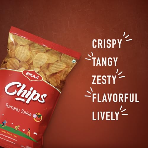 Bikaji Aloo Bhujia & Potato Chips Tomato Salsa Combo – 280g | Ready to Eat Indian Namkeen | Crunchy Tea-Time Snack, Bar Snack & Party Mix | Spicy Tangy Munchies for Sharing & Everyday Snacking