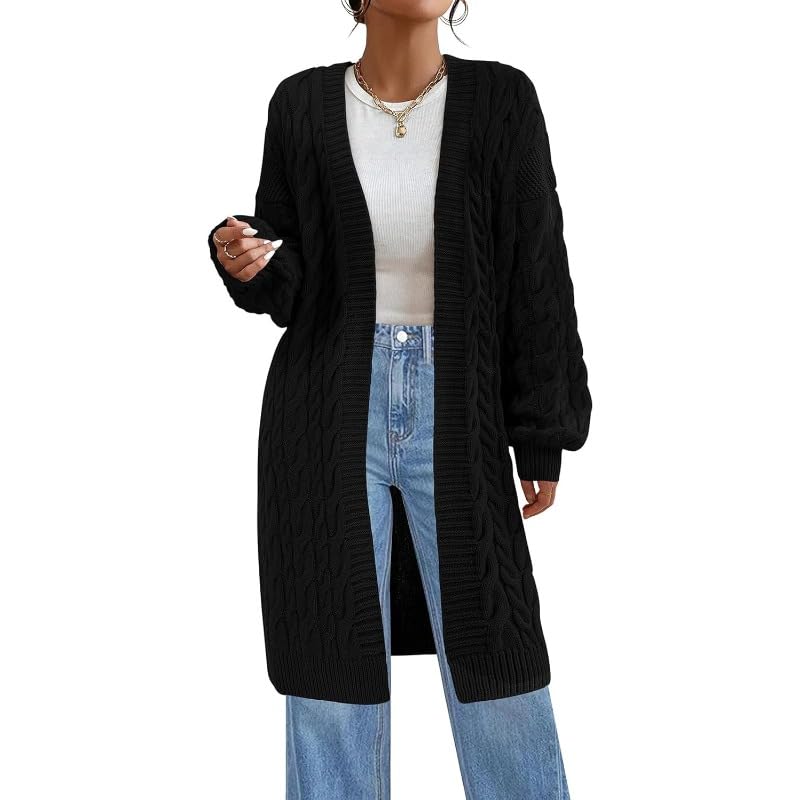 Womens Knitted Cardigan Long Sleeve Twisted Flower Sweater Autumn Winter Womens Pocket Knitted Sweater Jacket