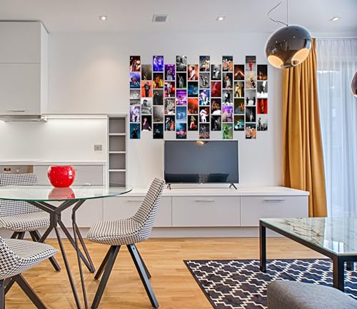 Image of Pack of 54 Hip Hop Wall Collage Kit Posters - 4 x 6 Inches Wall Decor Poster - Wall Art For Bedroom, Living room, Office - 1 Tissue Tape