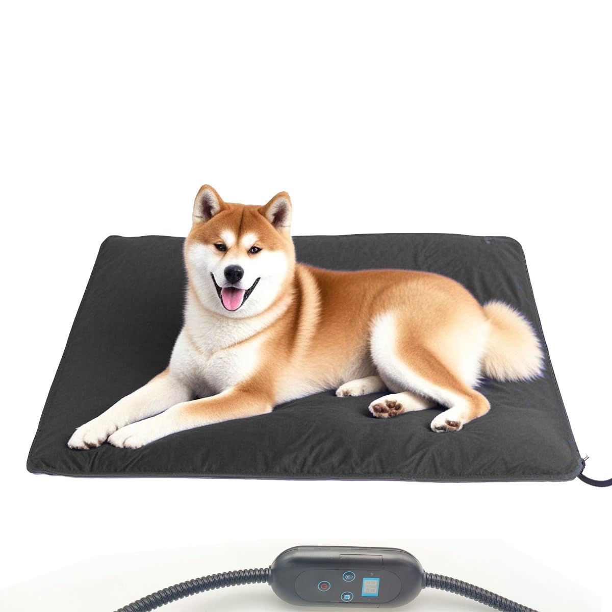 Tappetino riscaldante per animali domestici, 61 x 91 cm, 6 livelli di calore con timer, cavo resistente alla masticazione, tappetino impermeabile per cani e gatti