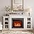 Naice 70" Electric Fireplace with Mantel and Cabinets, Fireplace TV Stand for Living Room Bedroom, Stacked Stone Surround and Remote Control 3D Realistic Flame, White