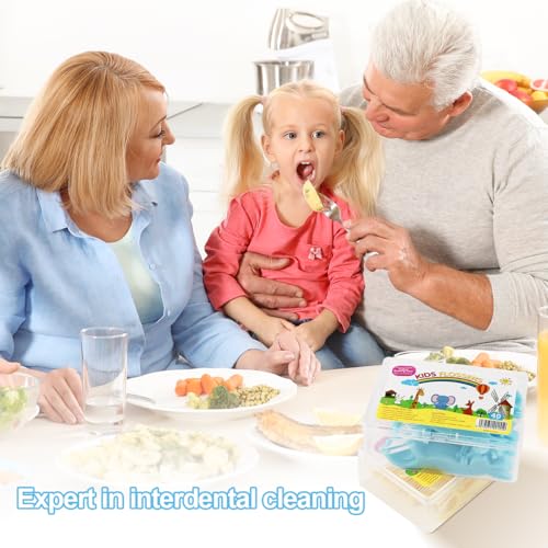160 Stück Zahnseide Stick Kinder, 4 Bunte Farben, Floss Picks mit kindergerechtem Griff, Ungewachst Zahn Draht, Zahnseide für Kinder 4 Tierformen, Zahnpflegesets – Bild 7