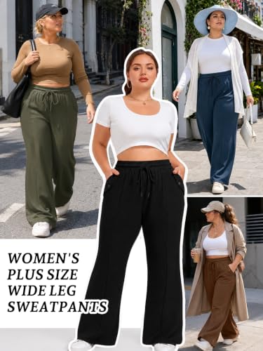 Women's Plus Size Wide Leg Sweatpants - image 5