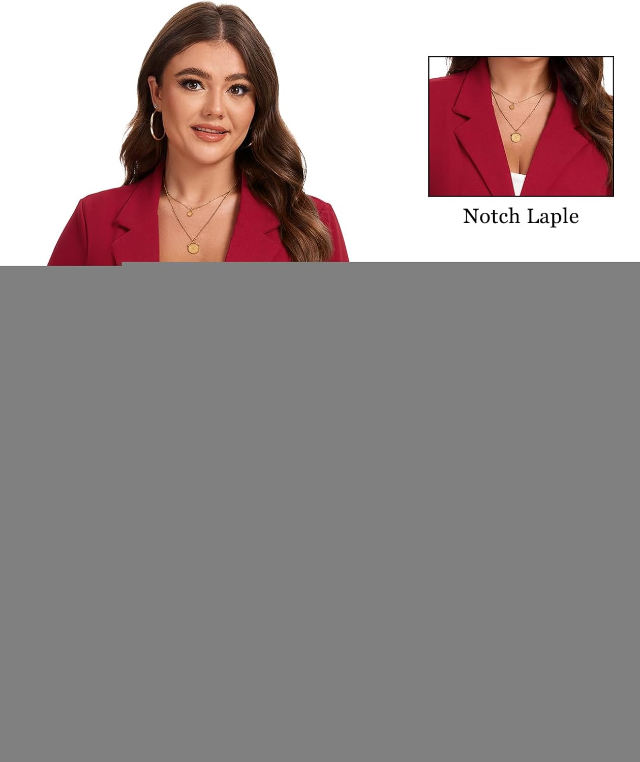 MINTLIMIT Plus Size Blazers for Women Long Sleeve Notched Collar Two Button Suit Blazer for Bussiness Casual,Red,4XL - Image 6