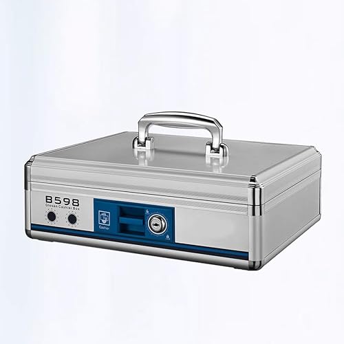 Miniatura 4 de STOBOK Caja de efectivo con bandeja de dinero Caja fuerte para efectivo Cajón de efectivo Cuadrado Manija de dinero Almacenamiento de efectivo con