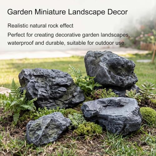 Roca artificial exterior de forma irregular gris para decoración de jardines 3