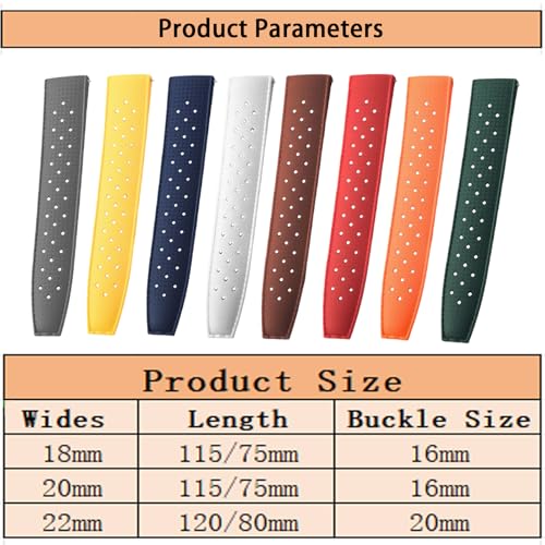 Image of FKM Rubber Watch Bands Tropical Style Quick Release Fluororubber Watch Strap 18mm 20mm 22mm Universal Soft Breathable Durable Sporty FKM Rubber Replacement Band Strap for Men Women