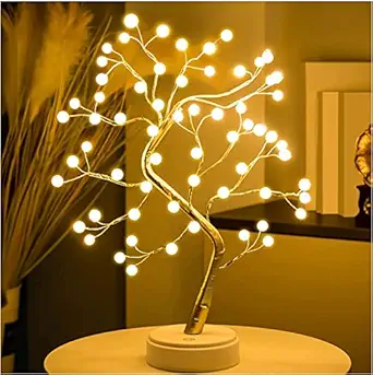 Desidiya Decorative LED Tree Lamp Table top,Fairy Lights Spirit Tree, Bonsai Tree Light, Decoration for Room,Wedding,Bedroom,Gifts (36 LED Pearl)