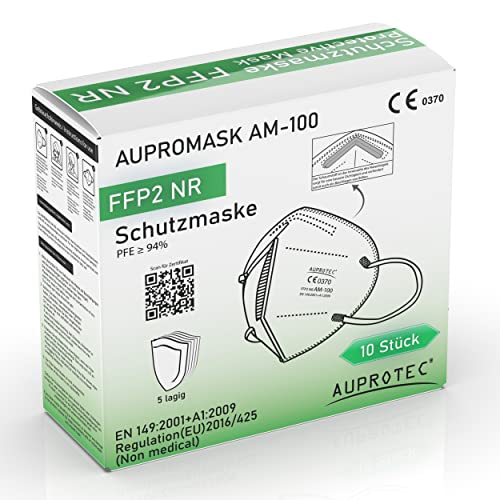 AUPROTEC 10x FFP2 Aupromask AM-100 CE 0370 Maske EN149:2001+A1:2009 Maske 5-lagig DERMATEST...
