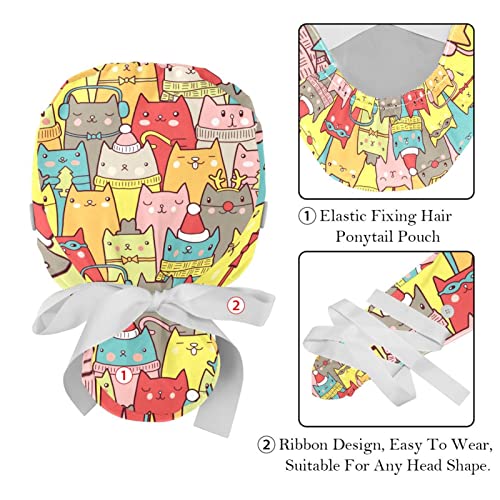Chapeaux de travail anti-transpiration et légers avec motifs de chats - 4