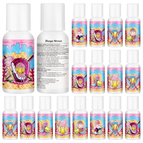 Image of 24 Pcs Travel Size Mini Sunscreen Bulk SPF30+ Ice Cream Drip Party Favors Small Sunscreen Sun Protection Stuff for Birthday Sports Coach Team Coach Team Appreciation Gift, 1 Fl. oz(Drip Softball Gear)