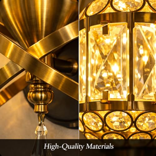 Image of SAH Contemporary Crystal Ring LED Wall Lamp Luxury Decorative 3 in 1 Color Changing Lighting Fixture with Sparkling Acrylic Accents Ideal for Stylish Home Decor, Living Room, Bedroom and Corridor