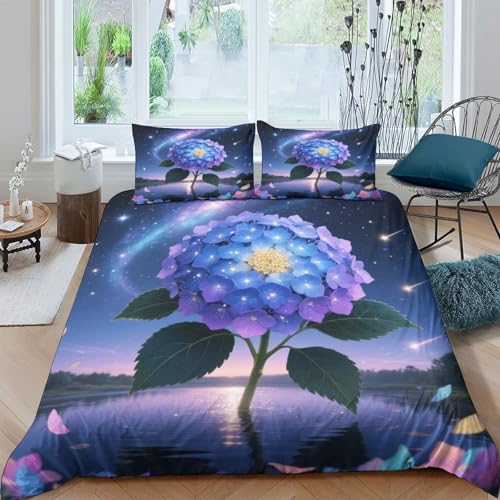 Housse de couette hydrangée 3D double, cadeau idéal pour ado et enfant - 2