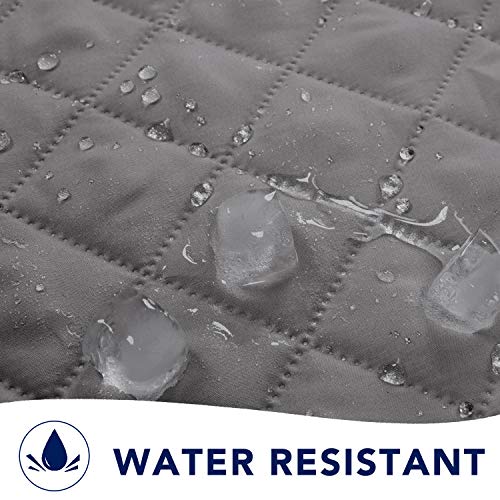 Image of PureFit Reversible Quilted Sofa Cover, Spill, and Water Resistant Slipcover Furniture Protector, Washable Couch Cover with Non-Slip Foam and Adjustable Strap for Kids, Pets (Sofa, Gray /Light Gray)