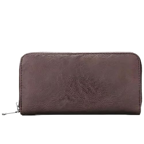 [EKLMCFS] �A�V�����e�B�W�� Long Wallets Brand Leather Purse Handbag Men Smart Wallet Credit Bank Card Holder Fashion Business Casual(Dar