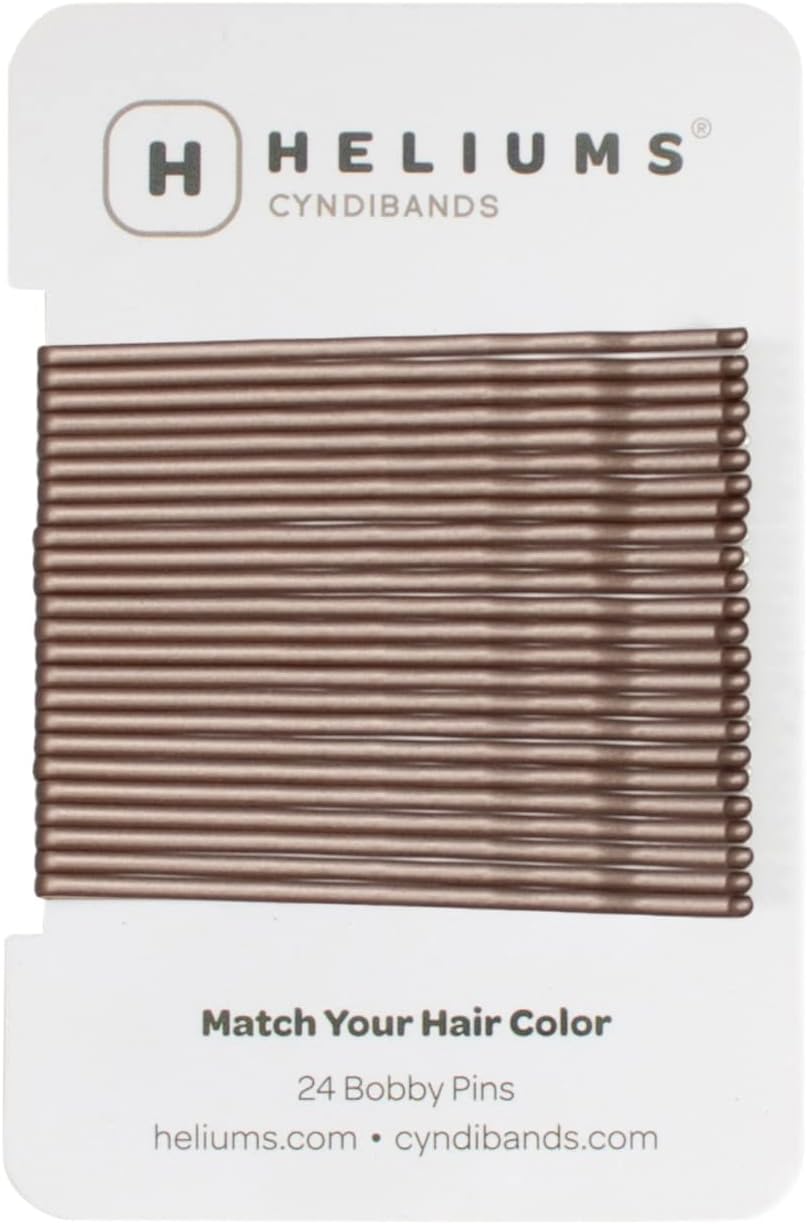 Heliums Large Bobby Pins - Light Brown - 2.5 Inch Extra Long Wavy Hair Pins - 24 Pack