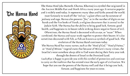 LuckyEye 1006-2 Turkish Leather Evil Eye Hamsa Hand Key Chain for Protection (Red)2