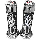 HTTMT - 7/8 Inches Grips WATERCRAFTS Flame Gel Style Thinner Wall Skull Gray [P/N: XH4071-GRAY]