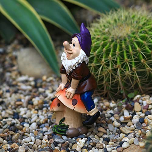 Mushroom Garden Gnome Statue Outdoor Indoor Decor Funny Cute Gnomes Naughty Gnome Fairy Dwarf Elf Spring Scandinavian Decorations Guardian Resin Figurine Gift For Home Lawn #TOP5