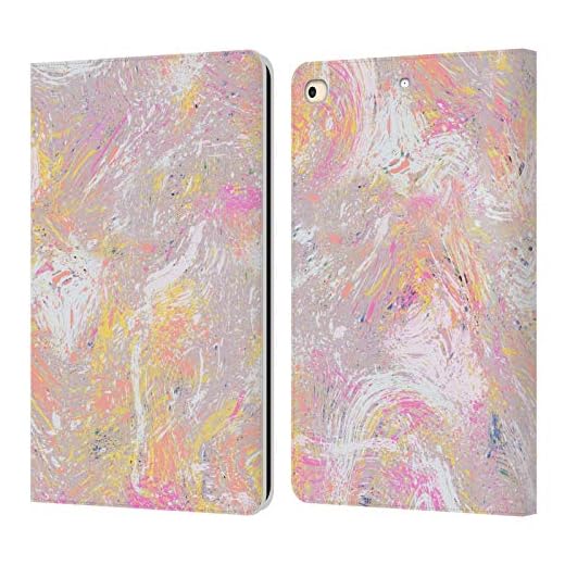 Officiell Ninola sommar modern 2 läder bokplånbok fodral kompatibel med Apple iPad 9.7 2017/iPad 9.7 2018