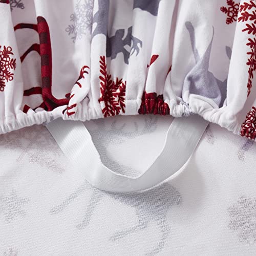 Flannel Sheets Warm and Cozy Deep Pocket Breathable All Season Bedding Set with Fitted, Flat and Pillowcases, King, Buffalo Deer