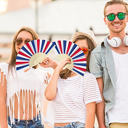 72 Pcs American Handheld Folding Fan Fourth Of July Party Favors Fans 6 Style Independence Day Decorative Fans Usa Stars Stripes Hand Fans For July 4Th Memorial Day Campaign Patriotic Party #TOP6