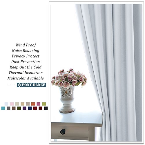 Image of PONY DANCE Greyish White Small Window Curtain Panels Room Darkening Curtain Tiers for Nursery with Top Grommet (Only Block 60-75% Lights), 29 x 30 Inch, 1 Pair