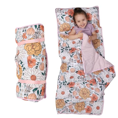 Morxy Toddler Nap Mat with Pillow & Blanket - Extra Large Portable Roll Up Nap Mats with Name Tag - Thick Kids Sleep Mat for Daycare, Preschool, Travel and Camping - for Age 3 and up