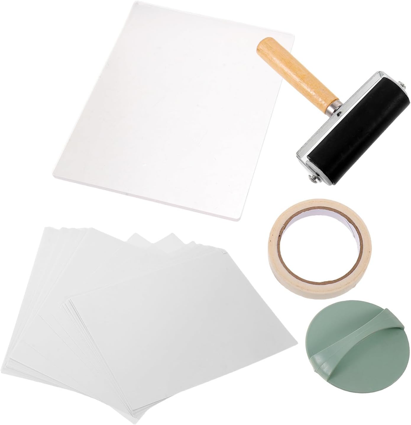 LABRIMP Gel Printing Plate Kit with 8x10 Inch Gel Plate, Roller, Baren, Tape, and Printing Paper for Crisp Detail Transfer, Supports Crafting Techniques, for Art Classes and Home