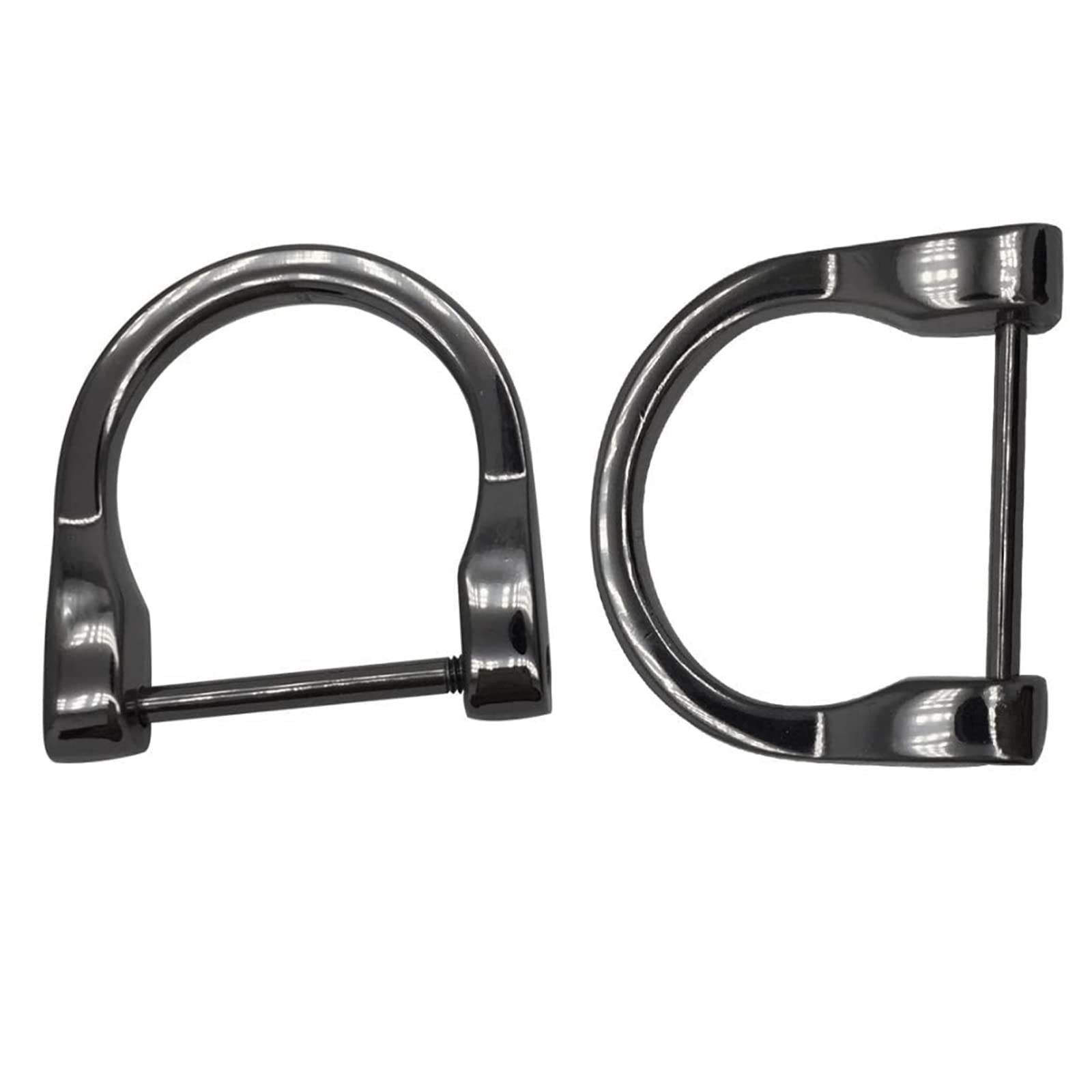 4Pcs 1in Inner diameter Fashion Detachable D-Rings with Closing Screw Shackle Key Holder,for Purse Belt Strap Key chain?Black 1inch?