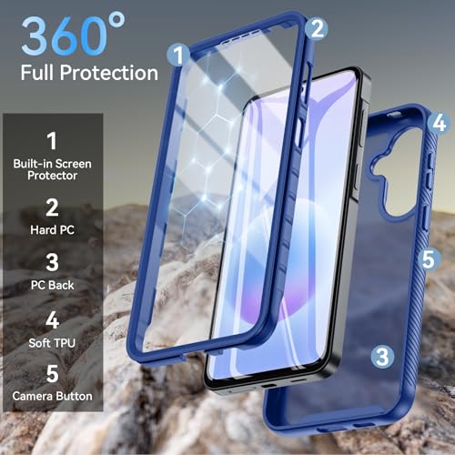 Coque Samsung A57 5G antichoc bleu mat protection intégrale 360