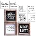 Funny Bathroom Signs Decor, Farmhouse Bathroom Decor with 9 Interchangeable Sayings, Rustic Accessories for Restroom Bathroom Shelf Decor Sign for Kids Bathroom 6x6