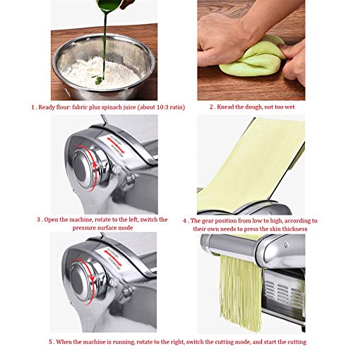 Machine à pâtes électrique en acier inoxydable avec coupe-pâte intégré - 6