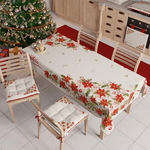Nappe de Noël rectangulaire de fabrication italienne supérieure 140 x 300 - 3