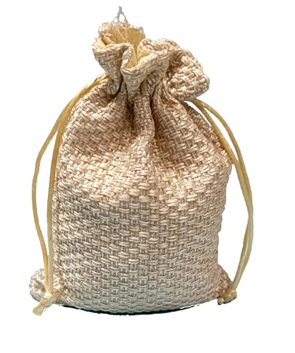Image of 3A Featuretail 13CM X 18CM Small Drawstring Bags Pouches Potli for Gift Wedding Jewelry Packaging Bridal Party Favors for Women (25 pc Pack, Beige Color Jute)
