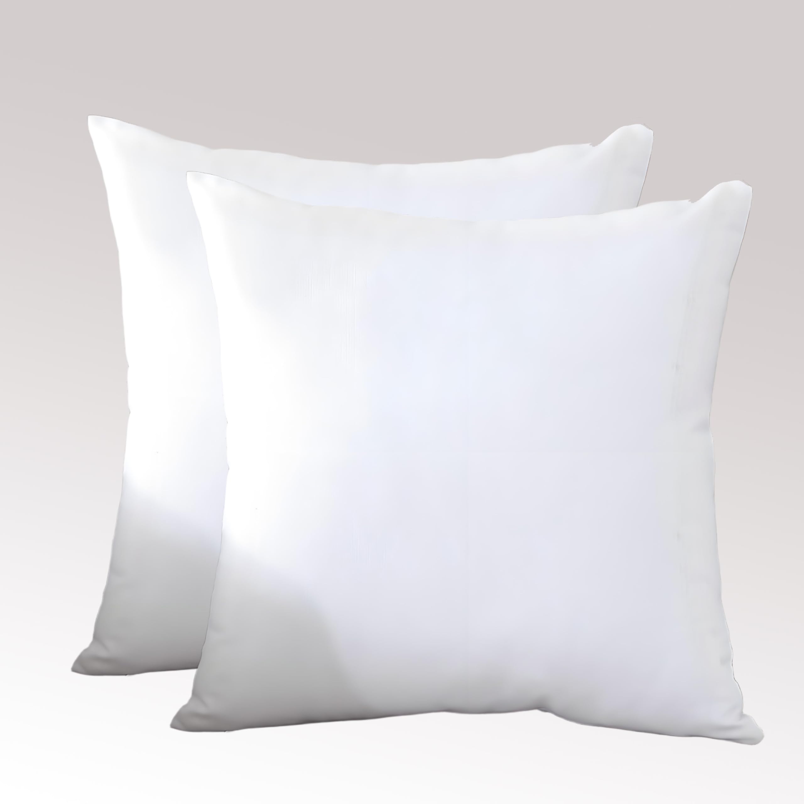 TAOSON Set of 2 Home Decorative 100% Cotton Canvas Square Throw Pillow Covers Cushion Case Solid Pillowcase with Hidden Zipper Closure Only Cover No Insert - White 18"x18"(45x45cm)