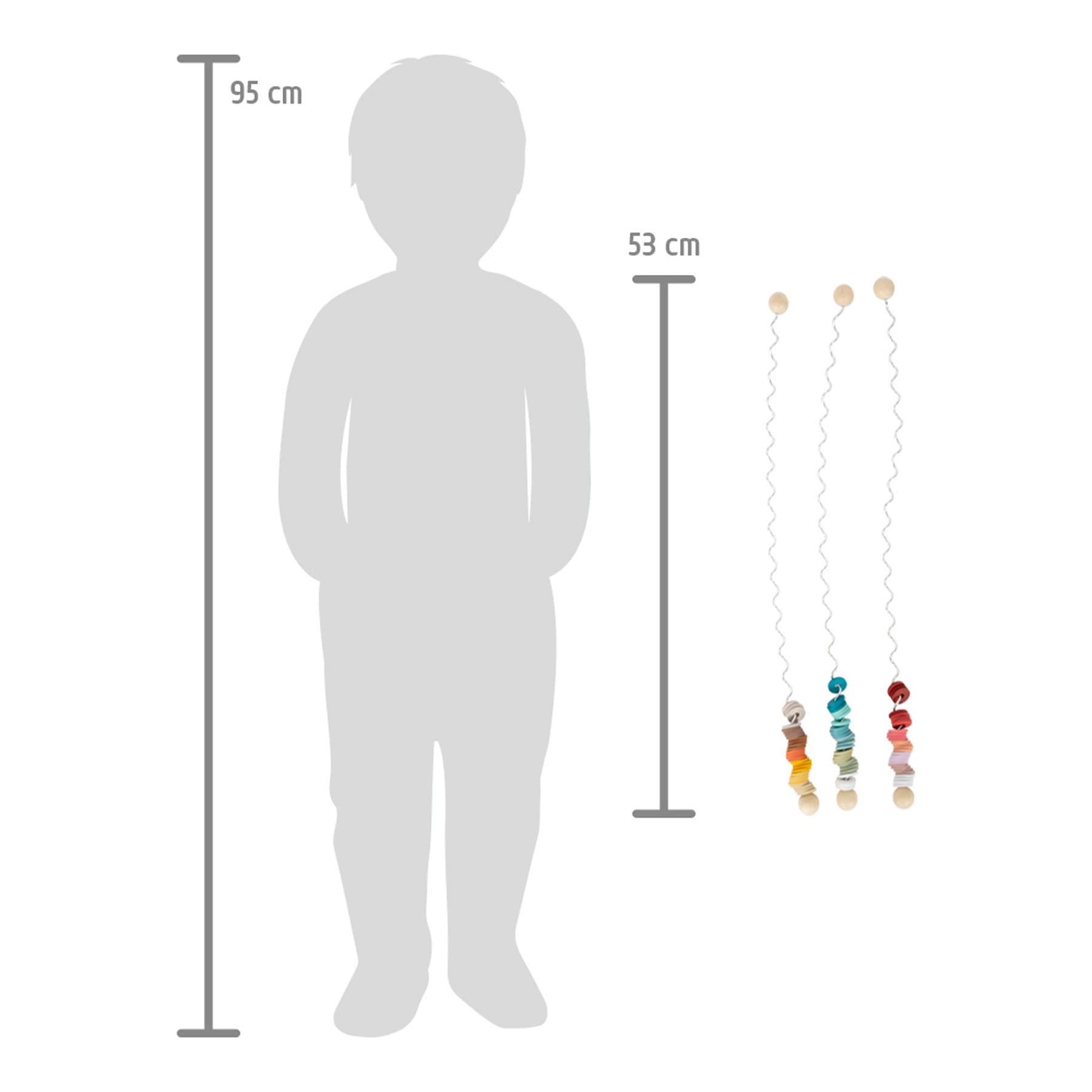 Small Foot Zestaw 3 kolorowych spirali z drewna i metalu, optyczna gra kolorów, od 3 lat, fascynuje każde dziecko, 12340 zabawek, wielokolorowe