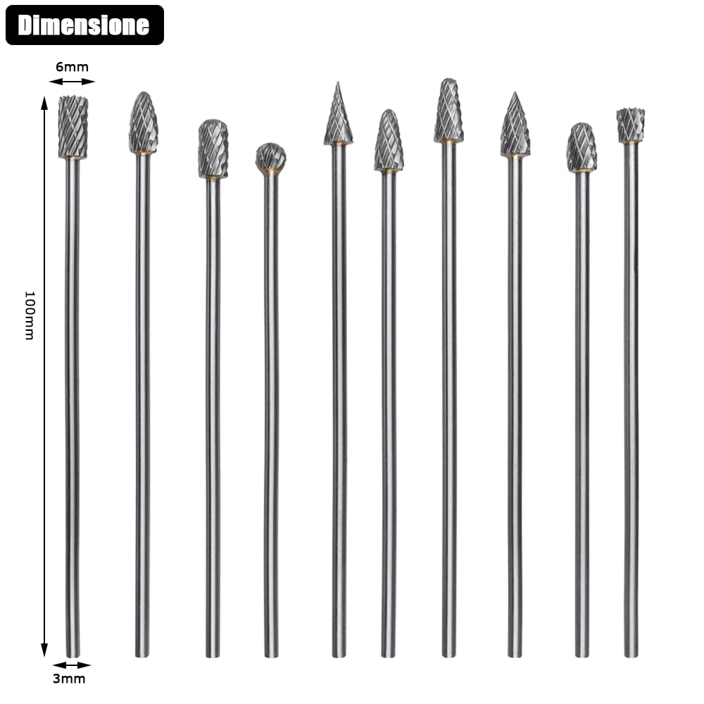 20 Pcs Fraises Rotatives Ensemble, HSS Burrs Rotatives Embouts De Fraisage Outil Routage De Bois Accessoires Outil Rotatif 3mm Tige Pour Le Travail Du Bois, La Sculpture, Le Perçage De Bricolage