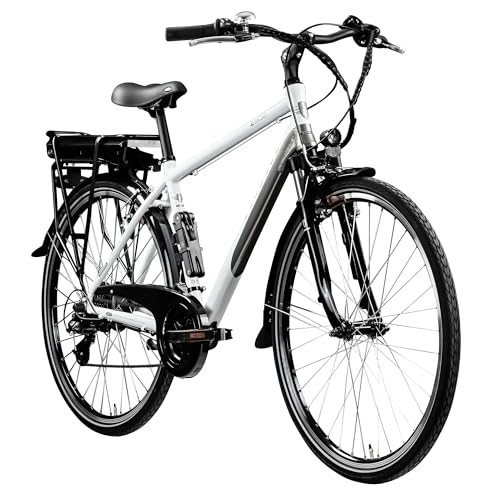ZÜNDAPP Z802 E-Bike Trekking (weiß/grau (mit Faltschloss), 48 cm)