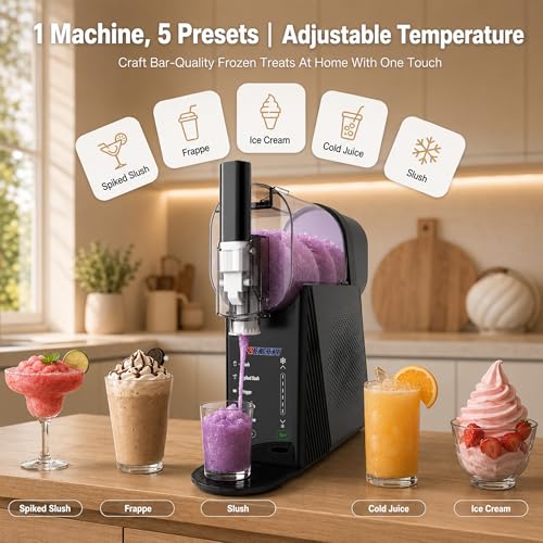 Image of 85oz Slushy Maker Machine for Home, Slushie Machines No Ice Needed Countertop with 5 Presets, Auto-Clean, Frozen Margaritas, Cocktails, Frappes, Smoothies, Milkshakes Summer Parties Gifts