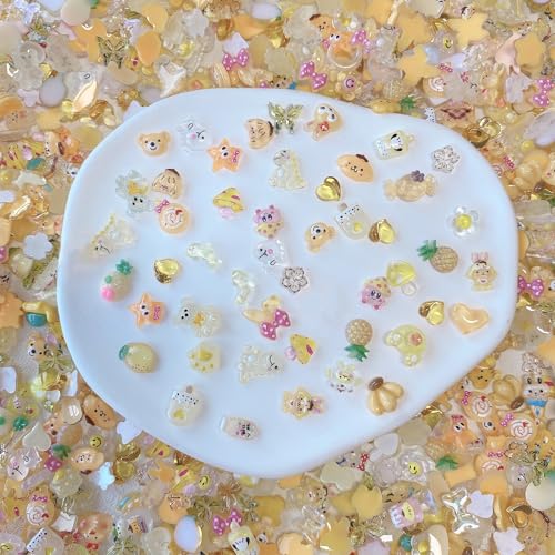 Amazon.co.jp: DUOLEIMI ネイルパーツ 黄 ネイルデコパーツ 100pcs