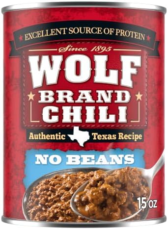 Wolf Brand Chili Without Beans, Packed with Protein, 15 Ounce