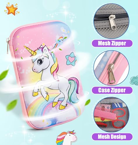 Image of Zest 4 Toyz Hardtop Pencil Case for Girls and Boys Large Capacity(Unicorn Themed)