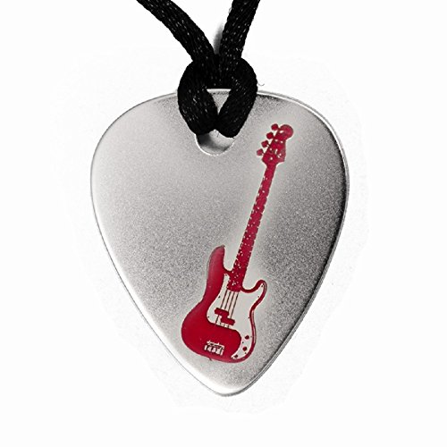 Pendentif Médiator Guitare Argent 925 - Personnalisable : Gravure de texte personnalisée pour son visage inverse Gratuite Cover