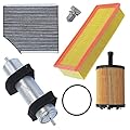 BESTPRICE Set di filtri di ispezione 1x filtro aria, 1x filtro aria abitacolo, 1x filtro olio, 1x filtro carburante, compatibile con AUDI A4 B8 (8KH) (8K2) (8K5), A5 (8T3), A5 (8F7) (8TA), Q5 (8RB)