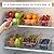 LemonRoad 6 Packs Clear Freezer Organizer Bins with Handle Pantry Vegetable Organizers and Storage Stackable Open Front Fridge Storage Egg Salad Containers for Kitchen Refrigerator Cabinet Closet