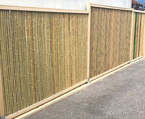 Bambou Zaun U Set de Fixation pour Tapis de Bambou/Bali Heavy de Bambou ou avec Fond de Parasol 250 x 7 x 7,5 cm