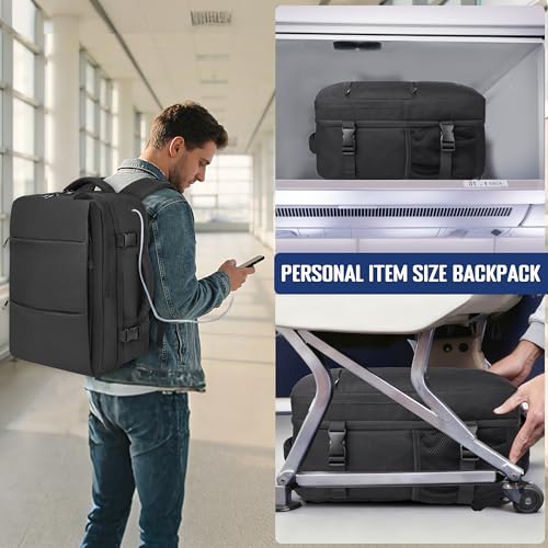 HILOMON Travel Backpack Carry-on Flight Approved, TSA Approved Personal Item Size Airplane Approved Weekender Bag, Water Resistant Lightweight Laptop Daypack for Men Women - Image 2